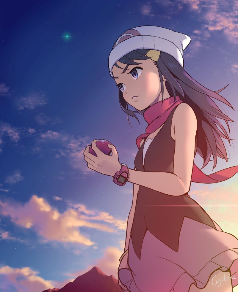dawn (pokemon and 1 more) drawn by cojibou