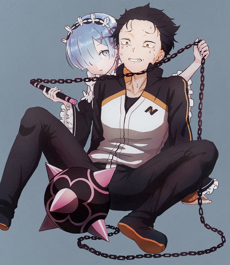 rem and natsuki subaru (re:zero kara hajimeru isekai seikatsu) drawn by nasunasuvenus