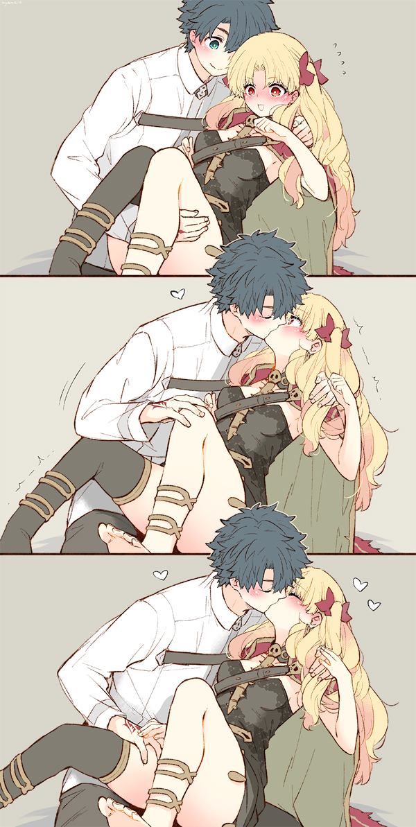 fujimaru ritsuka and ereshkigal (fate and 1 more) drawn by azumi_(myameco)