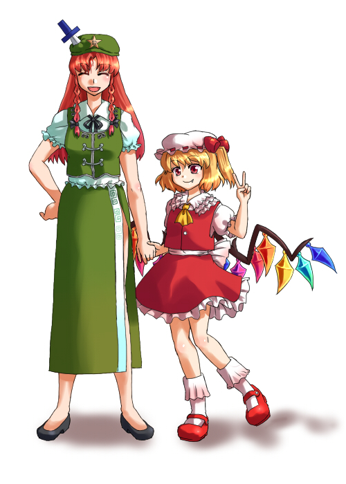 flandre scarlet and hong meiling (touhou) drawn by mizu_mochi