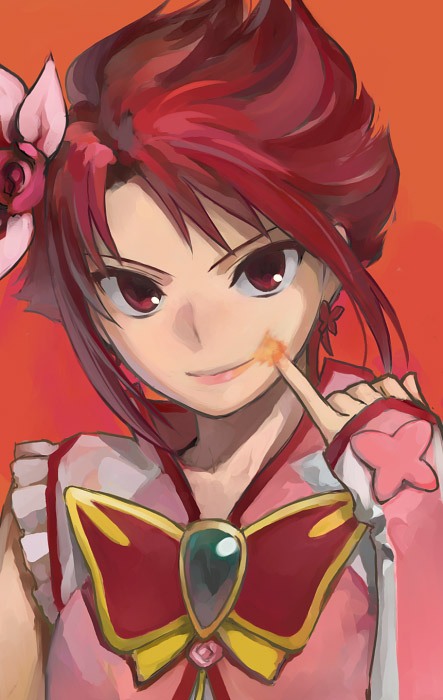 natsuki rin and cure rouge (precure and 2 more) drawn by b_suke