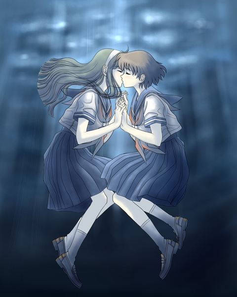 senkouji hagino and wakatake mari (blue drop) drawn by feader and rate_rapiku