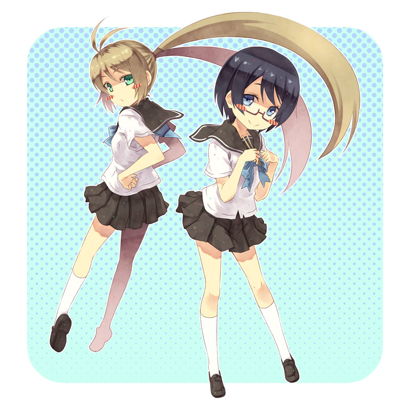 misohagi makino and awayuki erika (ben-tou) drawn by kouji_(campus_life)