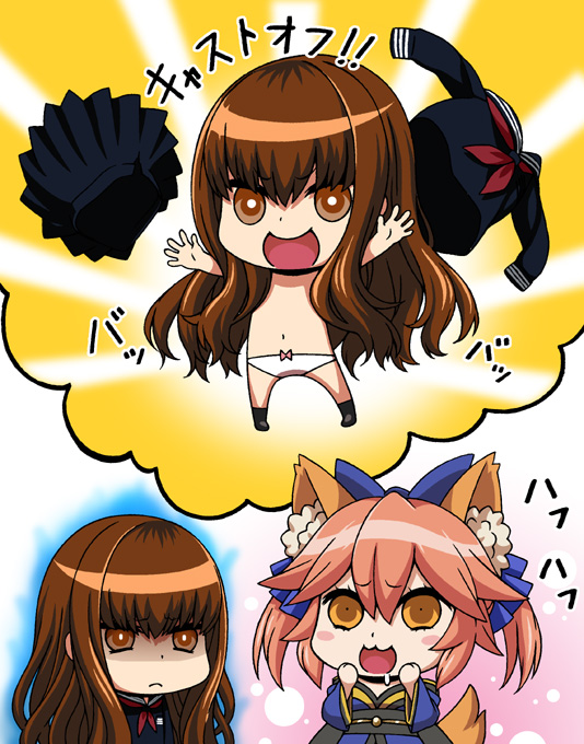 tamamo, tamamo no mae, and kishinami hakuno (fate and 2 more) drawn by isse