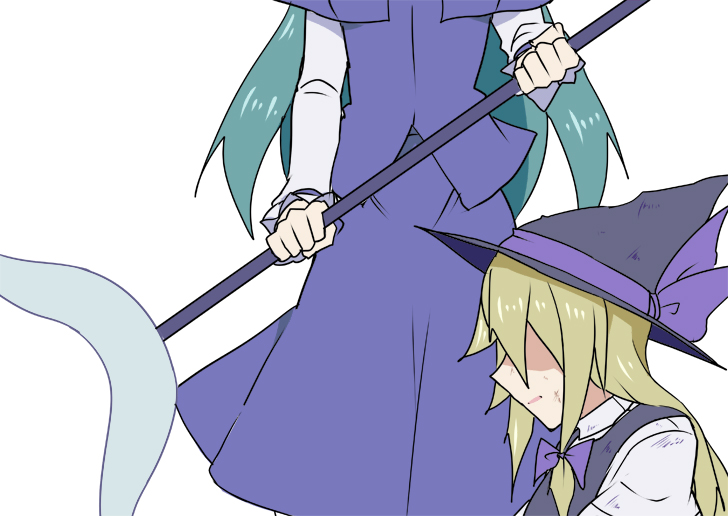 kirisame marisa and mima (touhou) drawn by kenuu_(kenny)