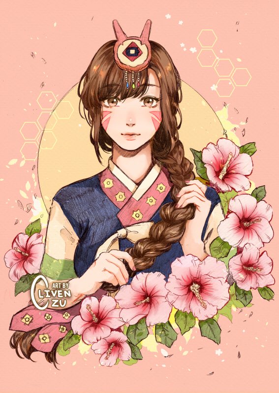 d.va and palanquin d.va (overwatch and 1 more) drawn by clivenzu