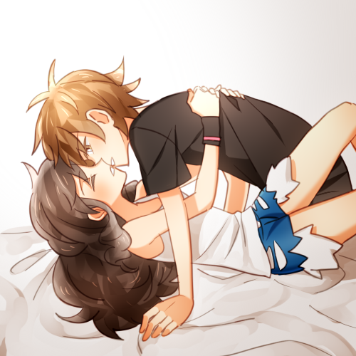 hilda and hilbert (pokemon and 1 more) drawn by poke_nk
