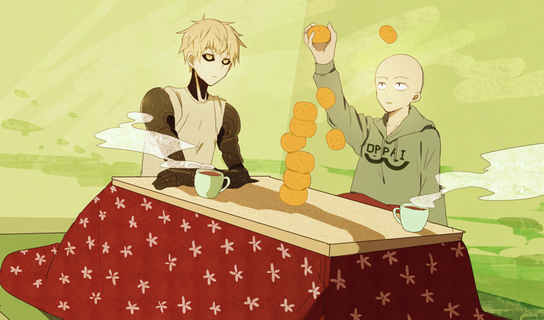 saitama and genos (one-punch man) drawn by touhajime