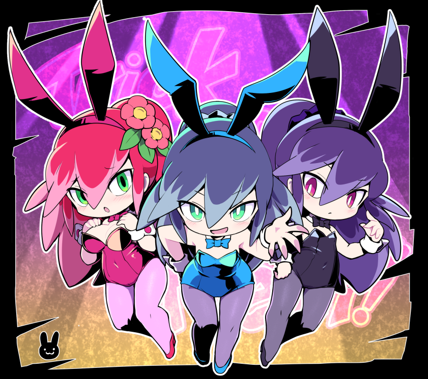 fubukihime, hyakkihime, and tsubakihime (youkai watch) drawn by nollety
