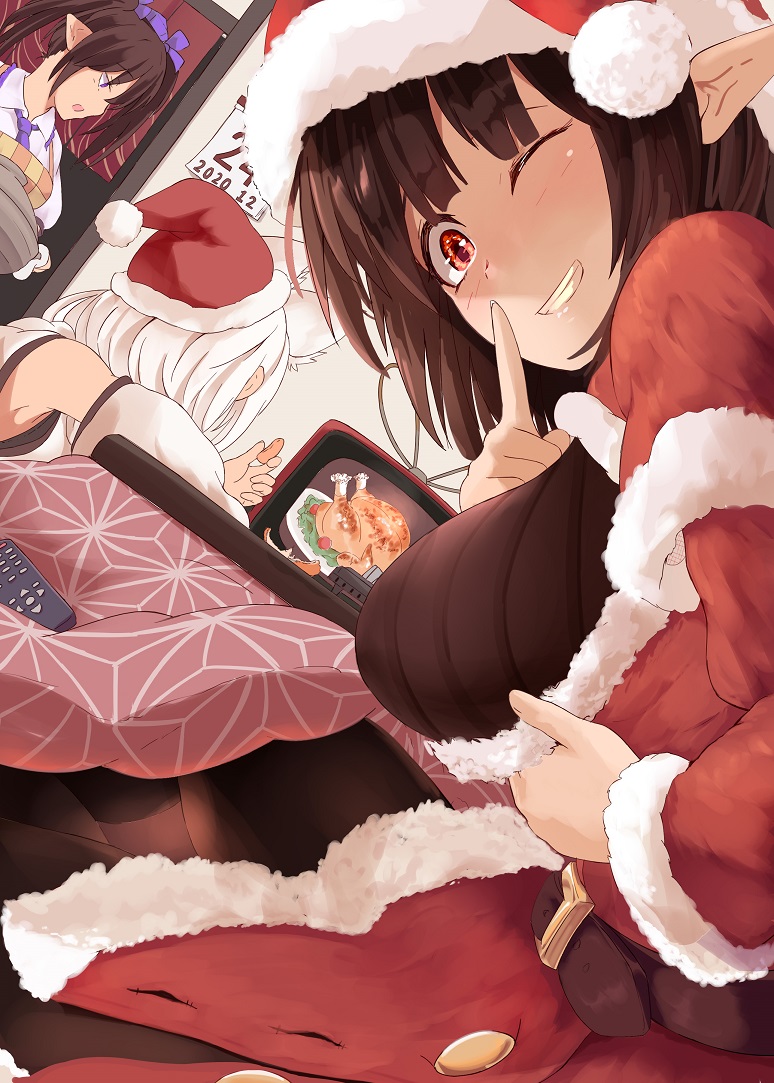 shameimaru aya, inubashiri momiji, and himekaidou hatate (touhou) drawn by kagami_toufu