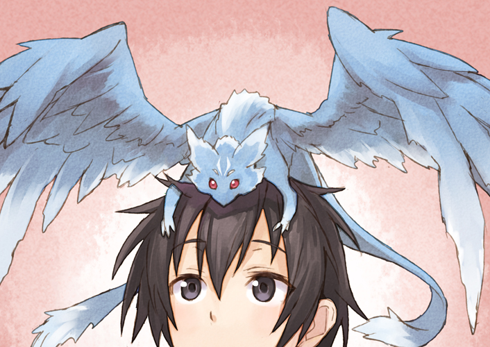 kirito and pina (sword art online) drawn by matsuryuu