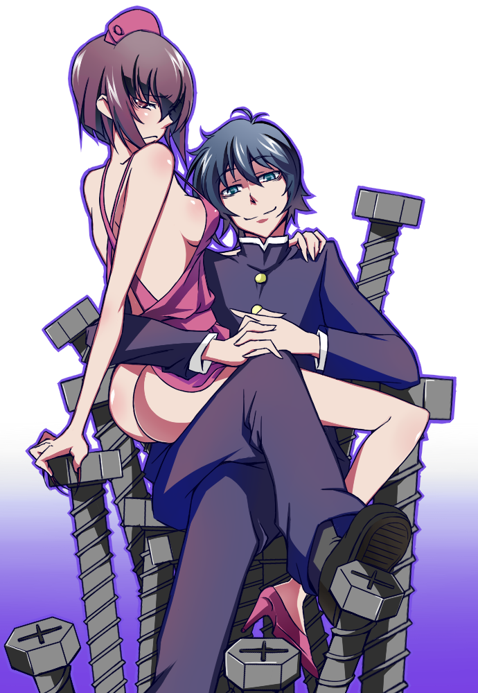 kumagawa misogi and aka aoki (medaka box) drawn by touryou