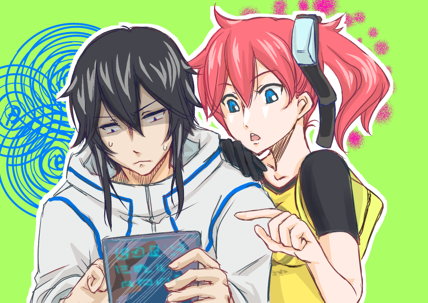 aiba ami and sanada arata (digimon and 1 more) drawn by bironeko