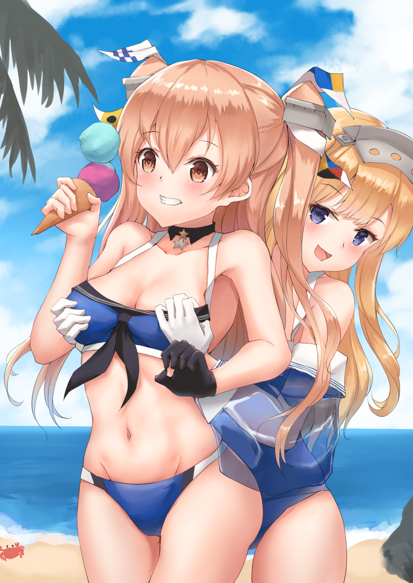 fletcher, johnston, and johnston kai (kantai collection) drawn by k_jie
