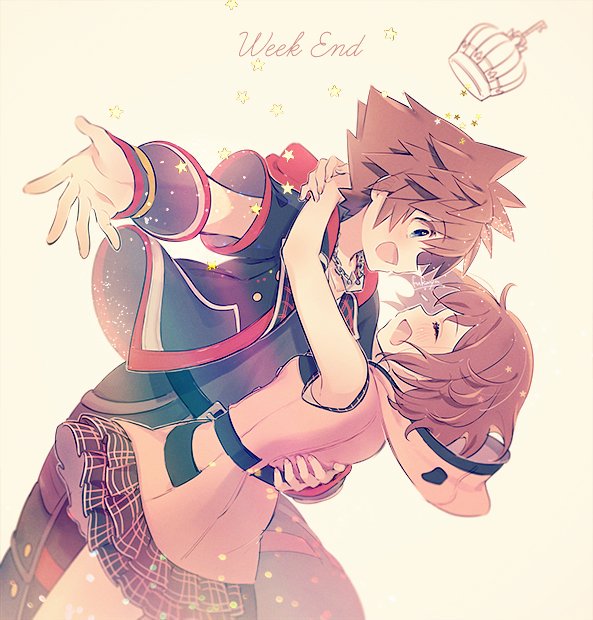 sora and kairi (kingdom hearts and 1 more) drawn by xpo917