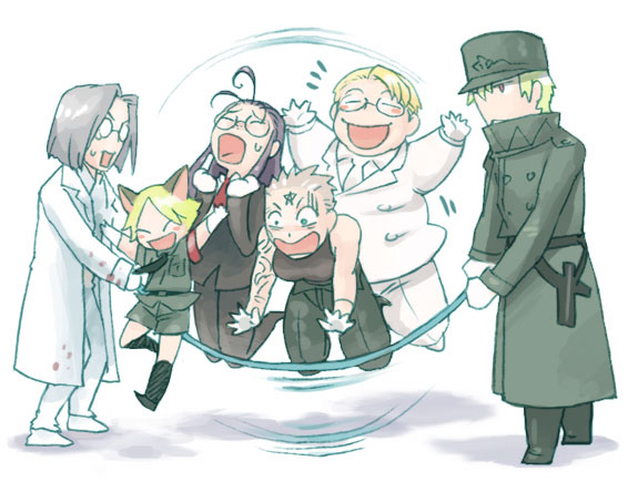 schroedinger, rip van winkle, major, captain, doctor, and 1 more (hellsing) drawn by nankakureman