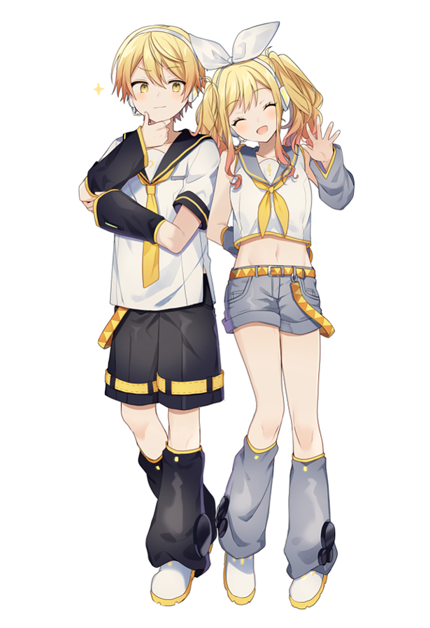 kagamine rin, kagamine len, tenma tsukasa, and tenma saki (vocaloid and 1 more) drawn by shimada71_72