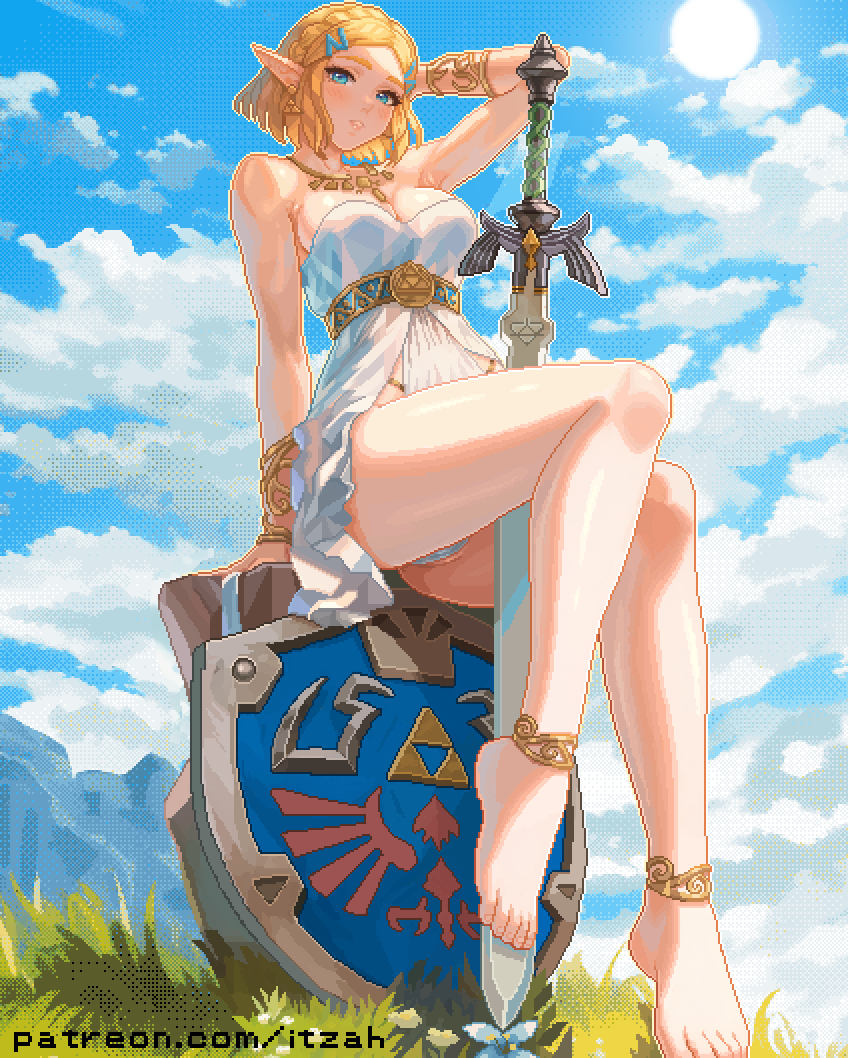 princess zelda (the legend of zelda and 1 more) drawn by itzah