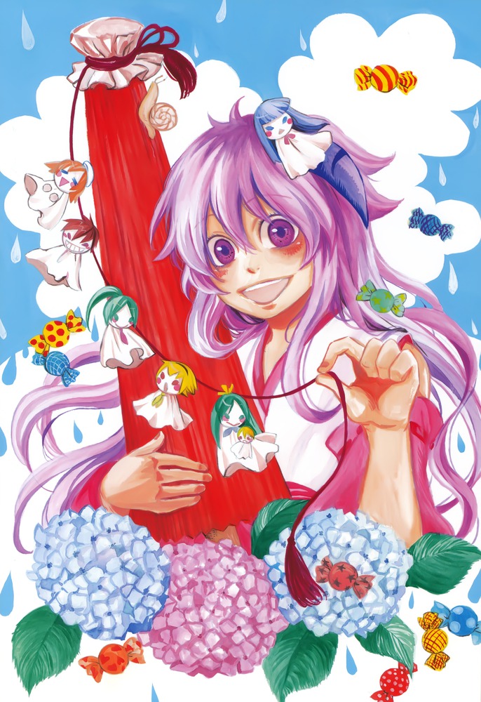 furude rika, ryuuguu rena, houjou satoko, sonozaki mion, hanyuu, and 3 more (higurashi no naku koro ni) drawn by mimori