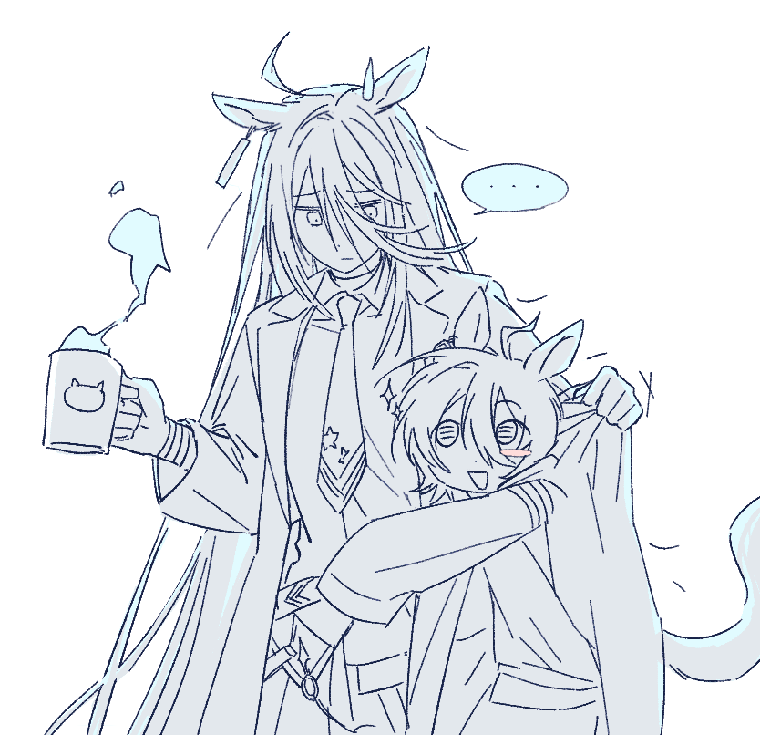 agnes tachyon and manhattan cafe (umamusume) drawn by duck_sal