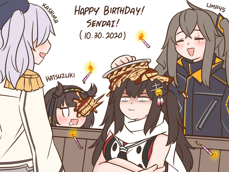 kashima, sendai, ump45, and hatsuzuki (kantai collection and 1 more) drawn by guin_guin