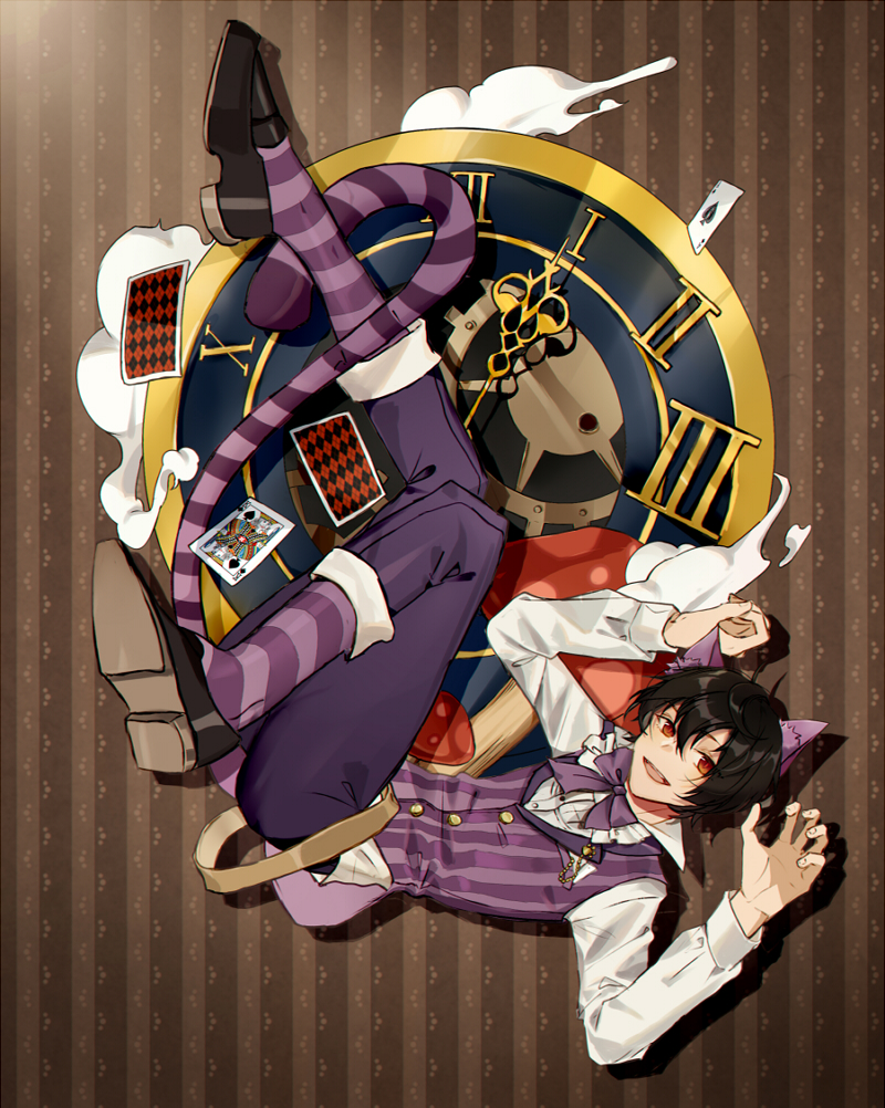 cheshire cat and sakuma ritsu (ensemble stars!) drawn by akiua