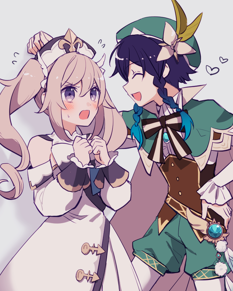 venti and barbara (genshin impact) drawn by rome_romedo