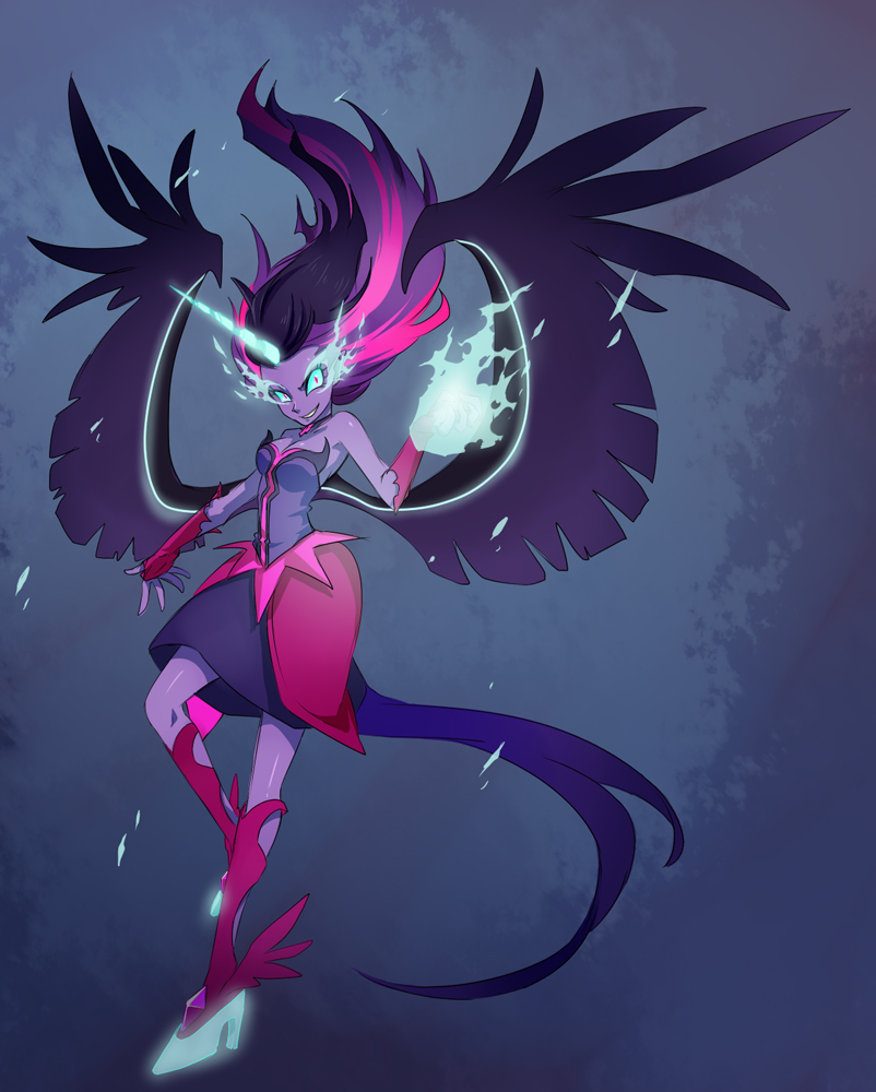 twilight sparkle, sci-twi, and midnight sparkle (my little pony and 2 more) drawn by murai_shinobu