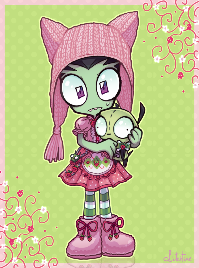 gir and zim (invader zim and 1 more) drawn by linterteatime