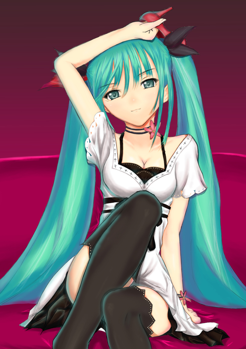 hatsune miku (vocaloid and 1 more) drawn by j_orange