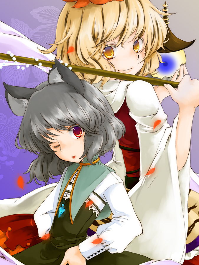 nazrin and toramaru shou (touhou) drawn by nishino_miyuki
