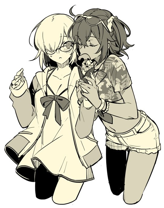 mash kyrielight and fujimaru ritsuka (fate and 1 more) drawn by in_kai