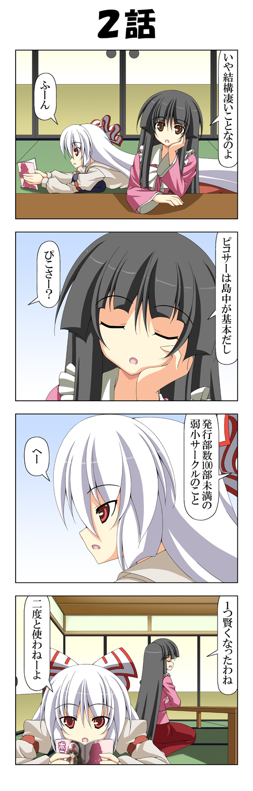 fujiwara no mokou, houraisan kaguya, and hilda (touhou and 1 more) drawn by rappa_(rappaya)