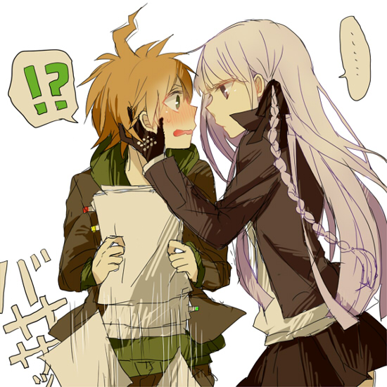 kirigiri kyoko and naegi makoto (danganronpa and 1 more) drawn by niji_(apricotxx)