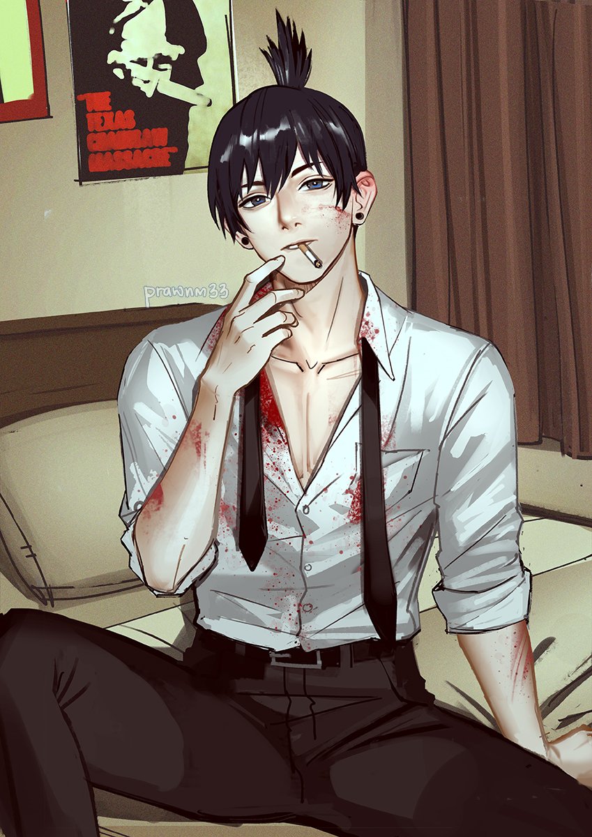 hayakawa aki (chainsaw man and 1 more) drawn by mistermagnolia