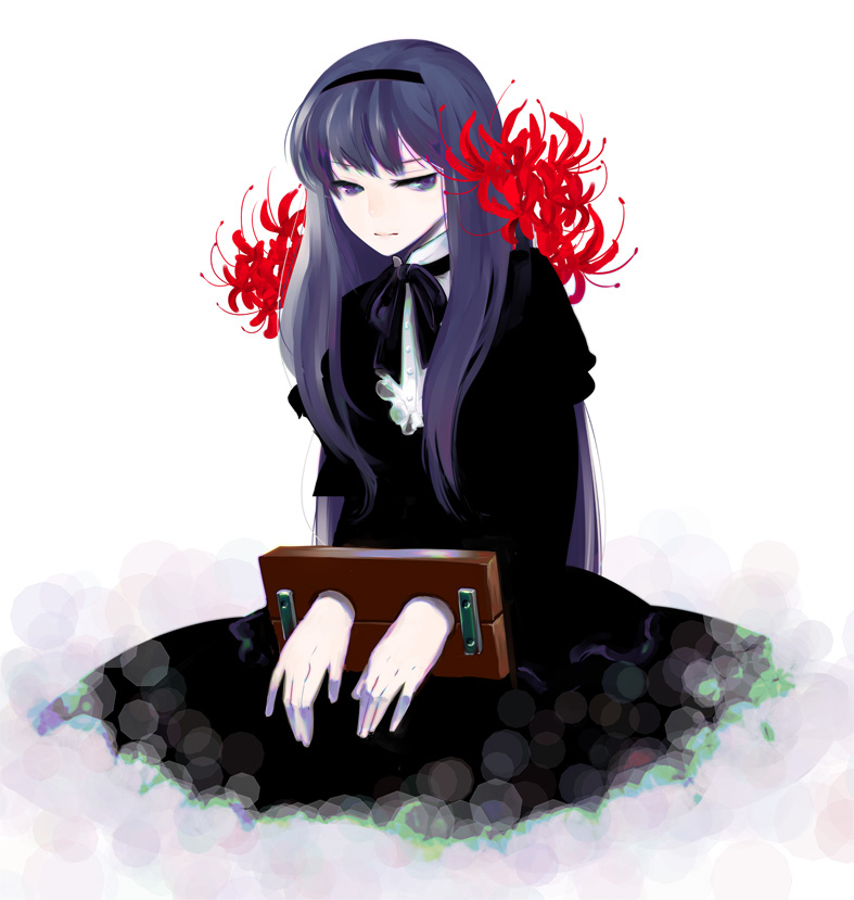 akemi homura and homulilly (mahou shoujo madoka magica and 1 more) drawn by kuwae