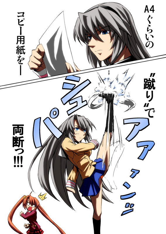 sakagami tomoyo and kagurazaka asuna (clannad and 1 more) drawn by imizu_(nitro_unknown)