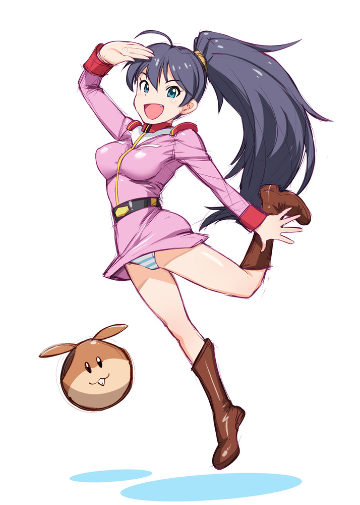 ganaha hibiki, haro, and hamuzou (idolmaster and 2 more) drawn by ueyama_michirou
