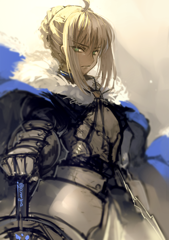 artoria pendragon and saber (fate and 1 more) drawn by creayus