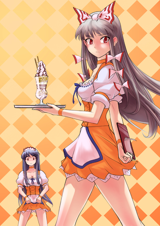 fujiwara no mokou and kamishirasawa keine (touhou) drawn by rsk
