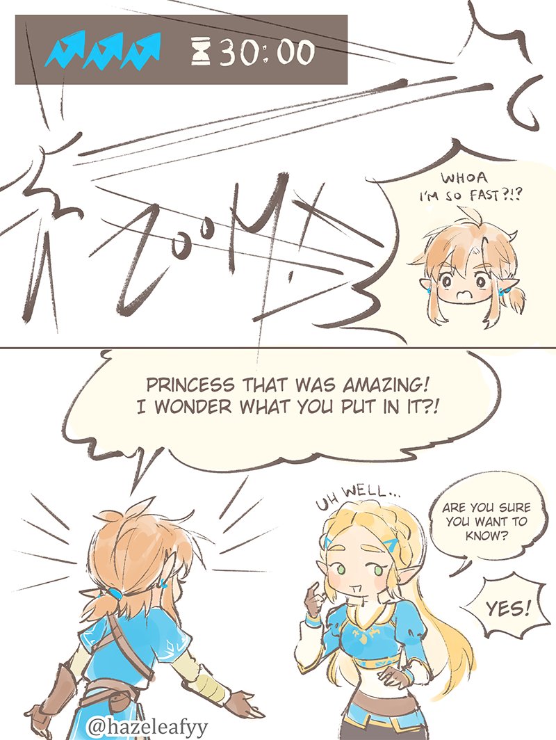 link and princess zelda (the legend of zelda and 1 more) drawn by hazeleafyy