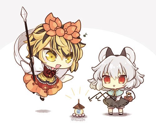 nazrin and toramaru shou (touhou) drawn by biyon