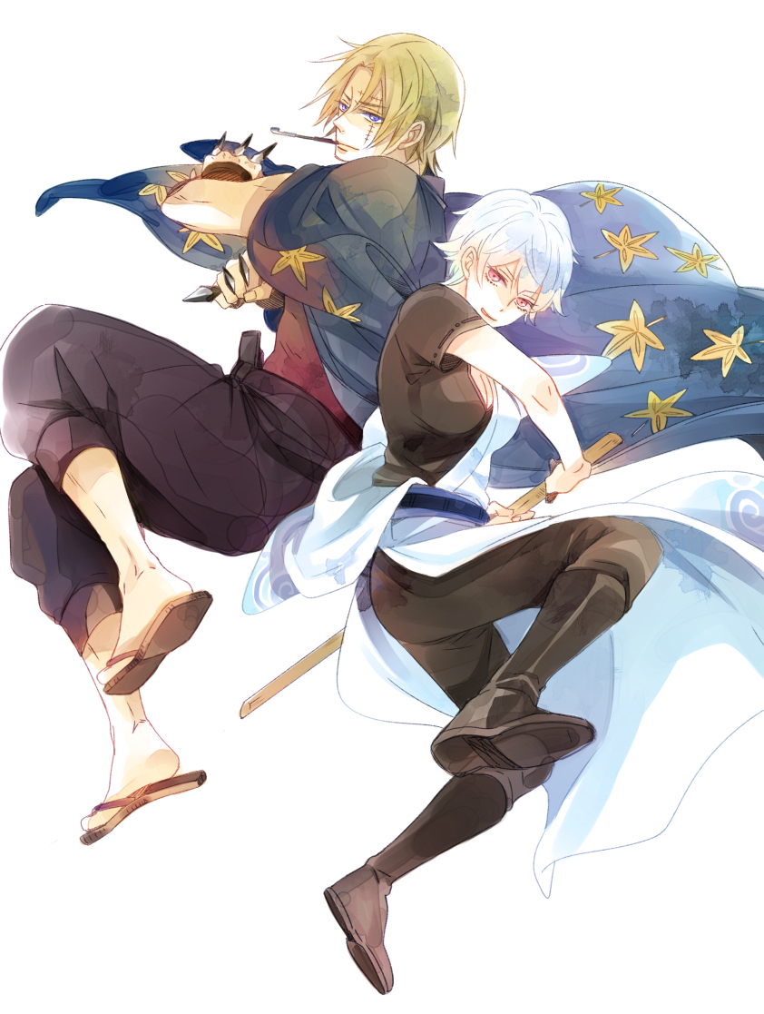 sakata gintoki, tsukuyo, sakata ginko, and tsukiyu (gintama) drawn by masaki_yuu