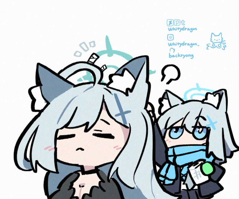 shiroko and shiroko terror (blue archive) drawn by whitydragon
