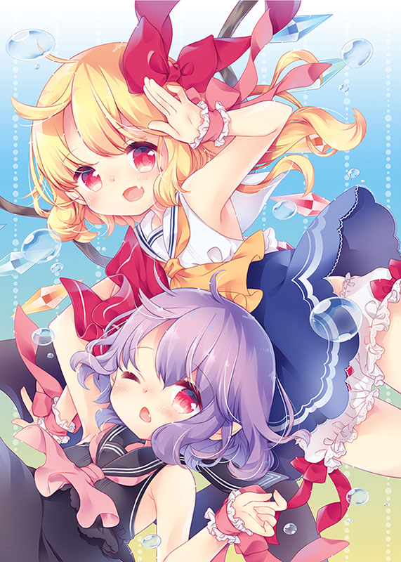 remilia scarlet and flandre scarlet (touhou) drawn by aogiri_sei