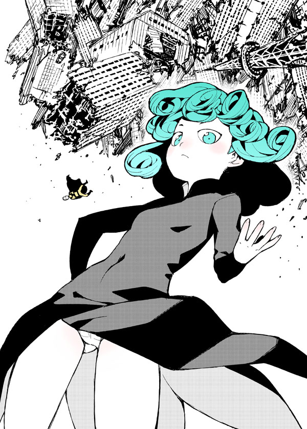 tatsumaki and saitama (one-punch man) drawn by hamada_yoshikazu