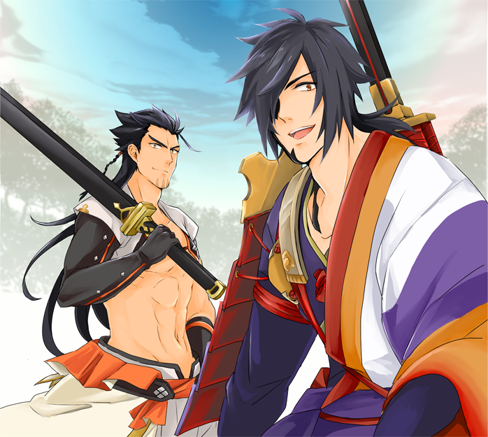 rokurou rangetsu and shigure rangetsu (tales of and 1 more) drawn by a_gkm