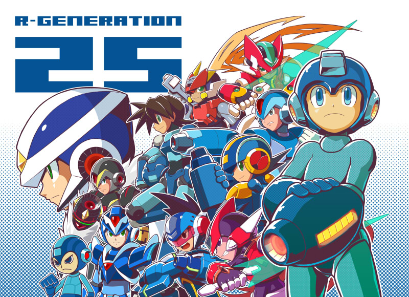 zero, x, aile, mega man, zero(z), and 8 more (mega man and 8 more) drawn by hi-go!