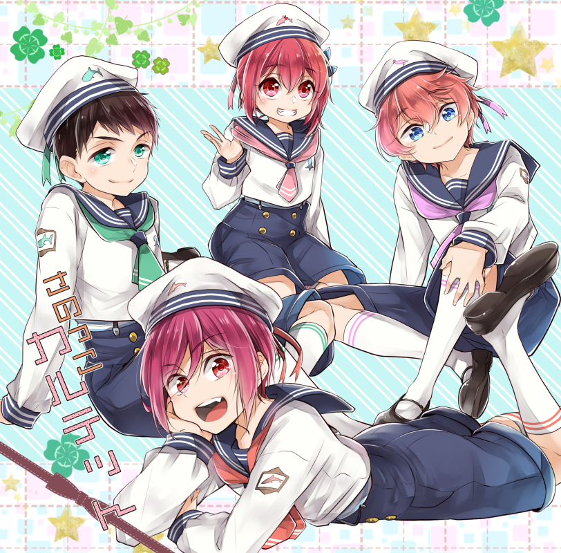 matsuoka rin, matsuoka gou, yamazaki sousuke, and shigino kisumi (free!) drawn by watawata_(wtaawata)