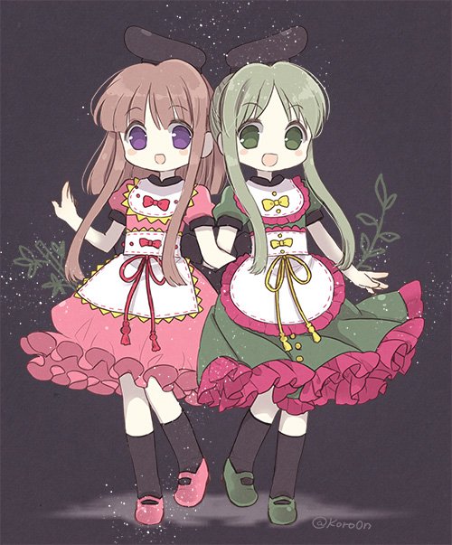 nishida satono and teireida mai (touhou) drawn by biyon